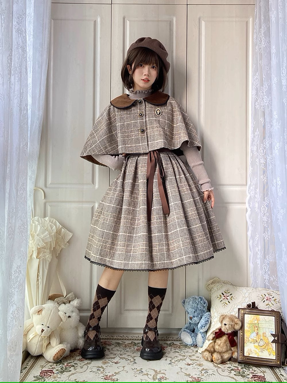 【予約販売】Earl Gray チェックのマント
