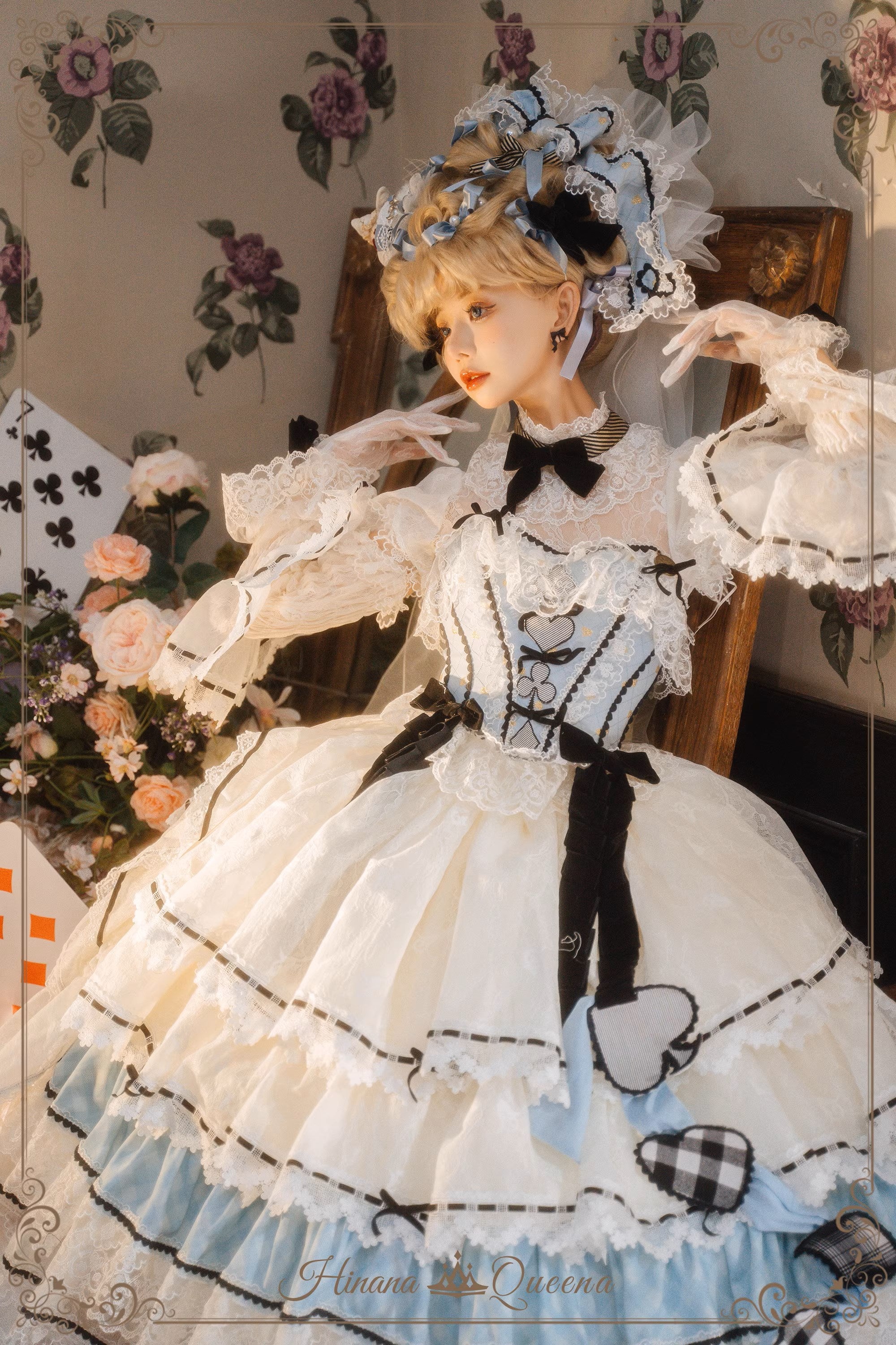 【再販・受注予約8/8まで】Dream Alice ラグジュアリーセットアップ／アリスブルー／ロング丈