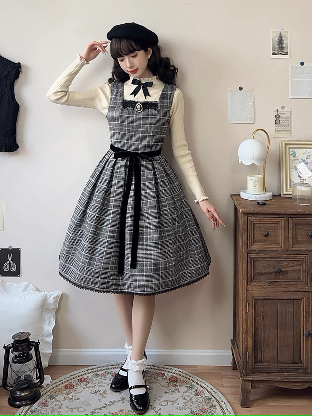 【予約販売】Earl Gray チェックのジャンパースカート