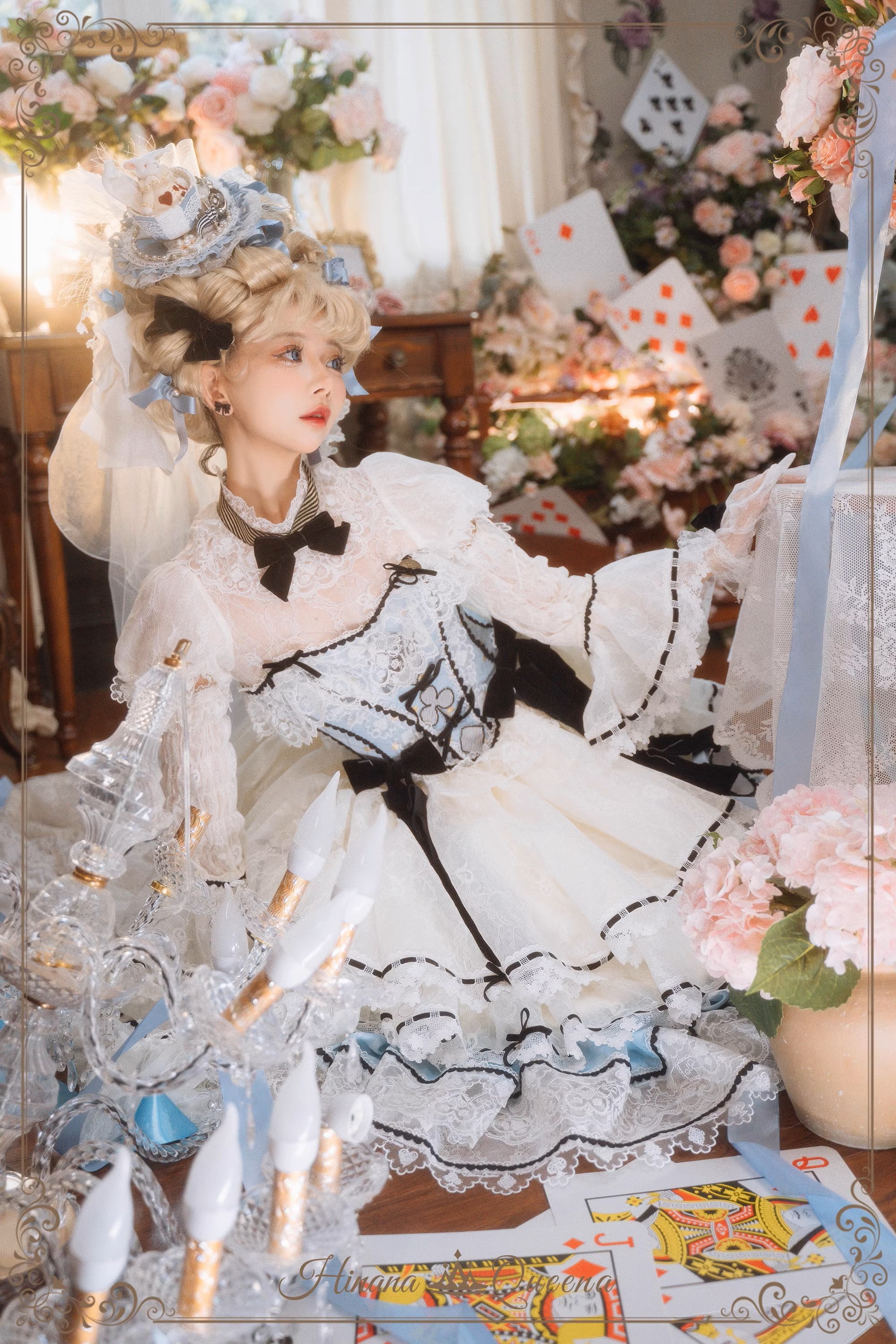 【再販・受注予約8/8まで】Dream Alice ラグジュアリーセットアップ／アリスブルー／ロング丈