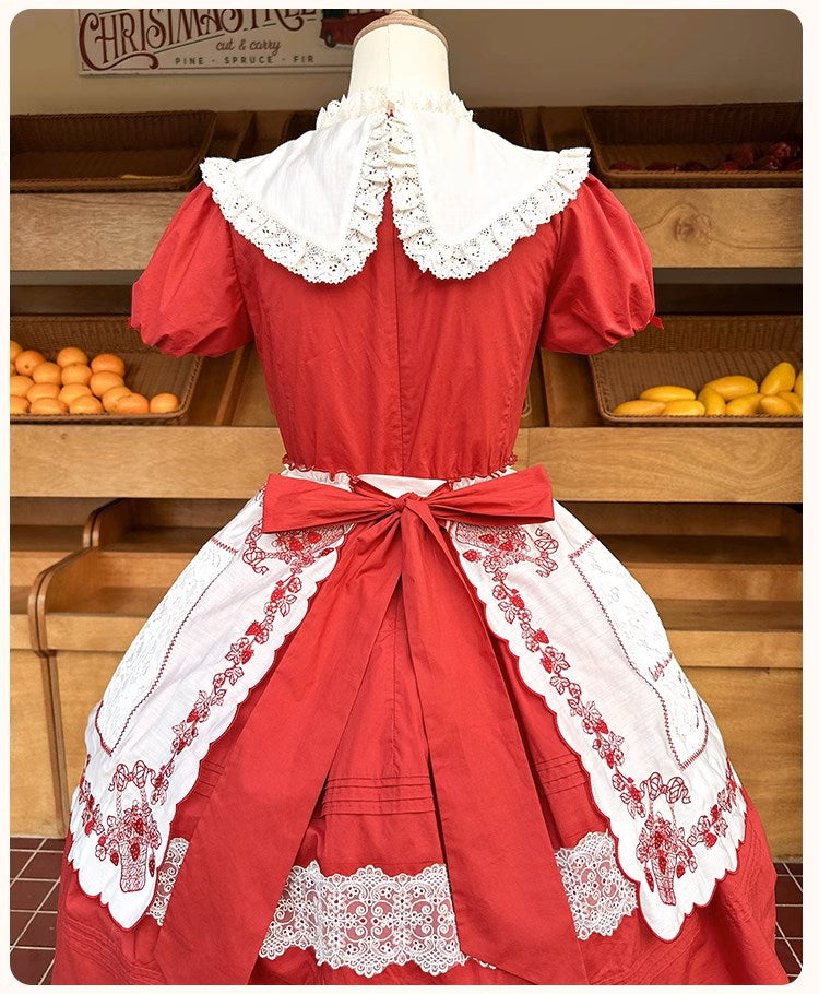 Strawberry Basket スタンドカラーワンピース