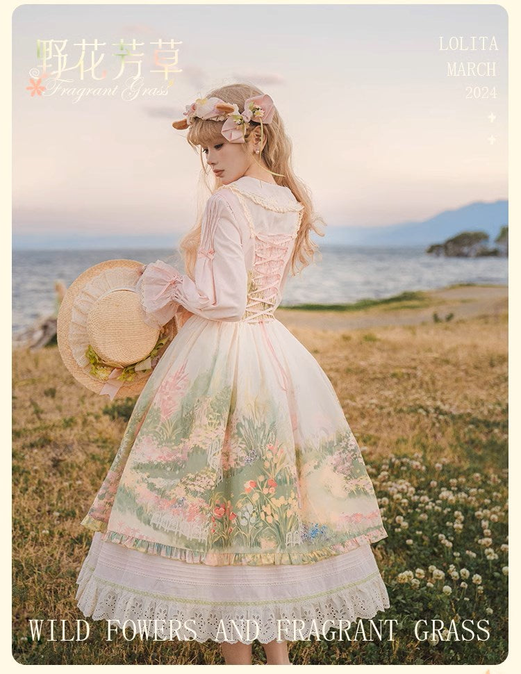 【再販・受注予約2/12まで】Fragrant Grass プリントジャンパースカート