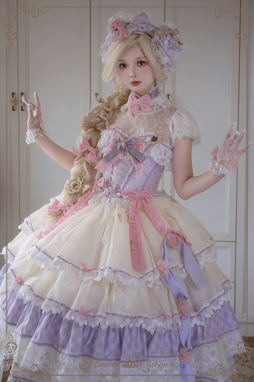 【再販・受注予約8/8まで】Dream Alice ラグジュアリーセットアップ／パープル／ロング丈