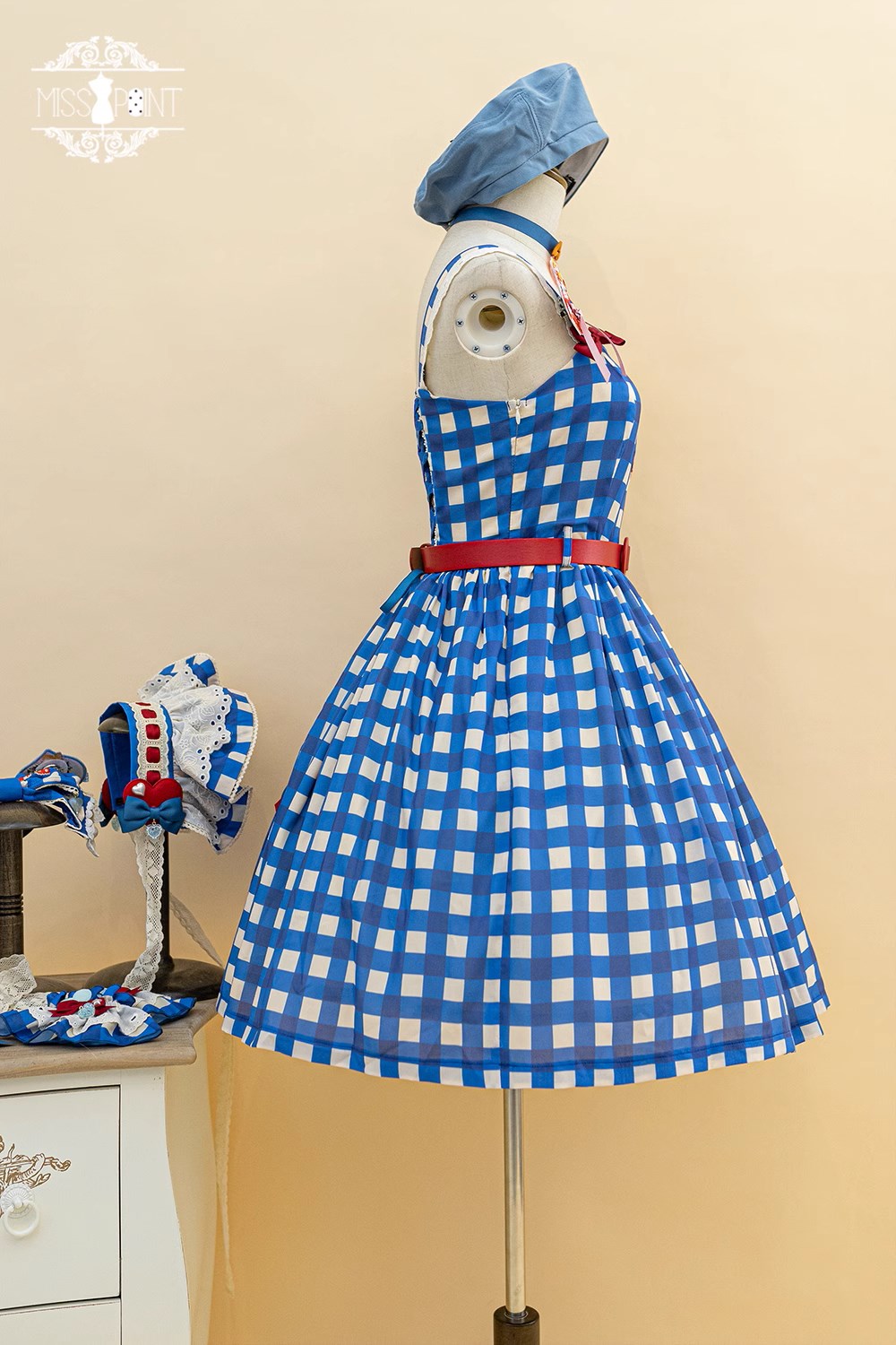 【予約販売】Sweet Kittyレトロシンプルジャンパースカート
