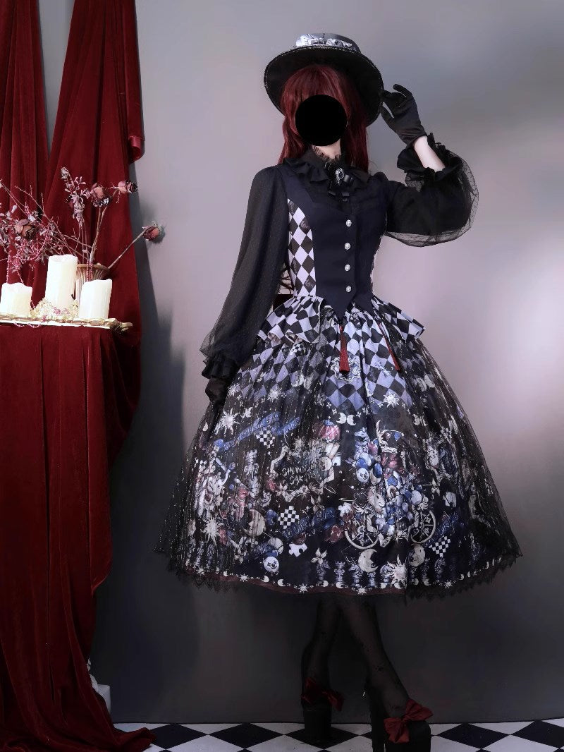 Gothic Circus Diamond Check Vest