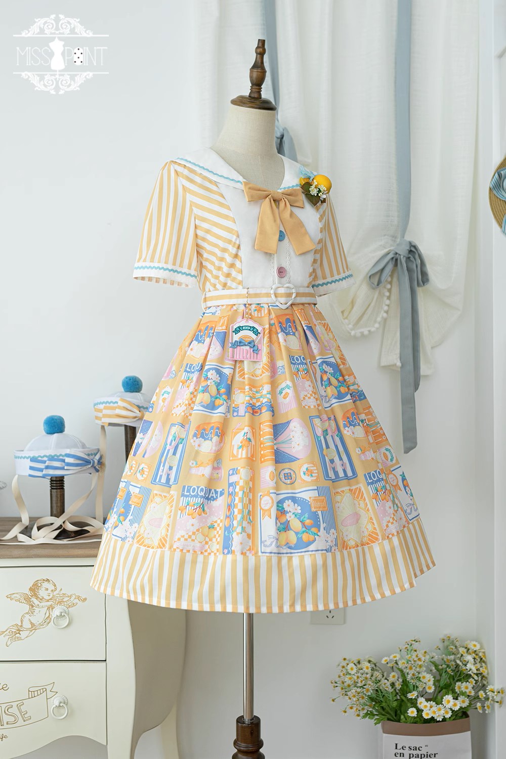【予約販売】Loquat and Lemon セーラーカラーワンピース