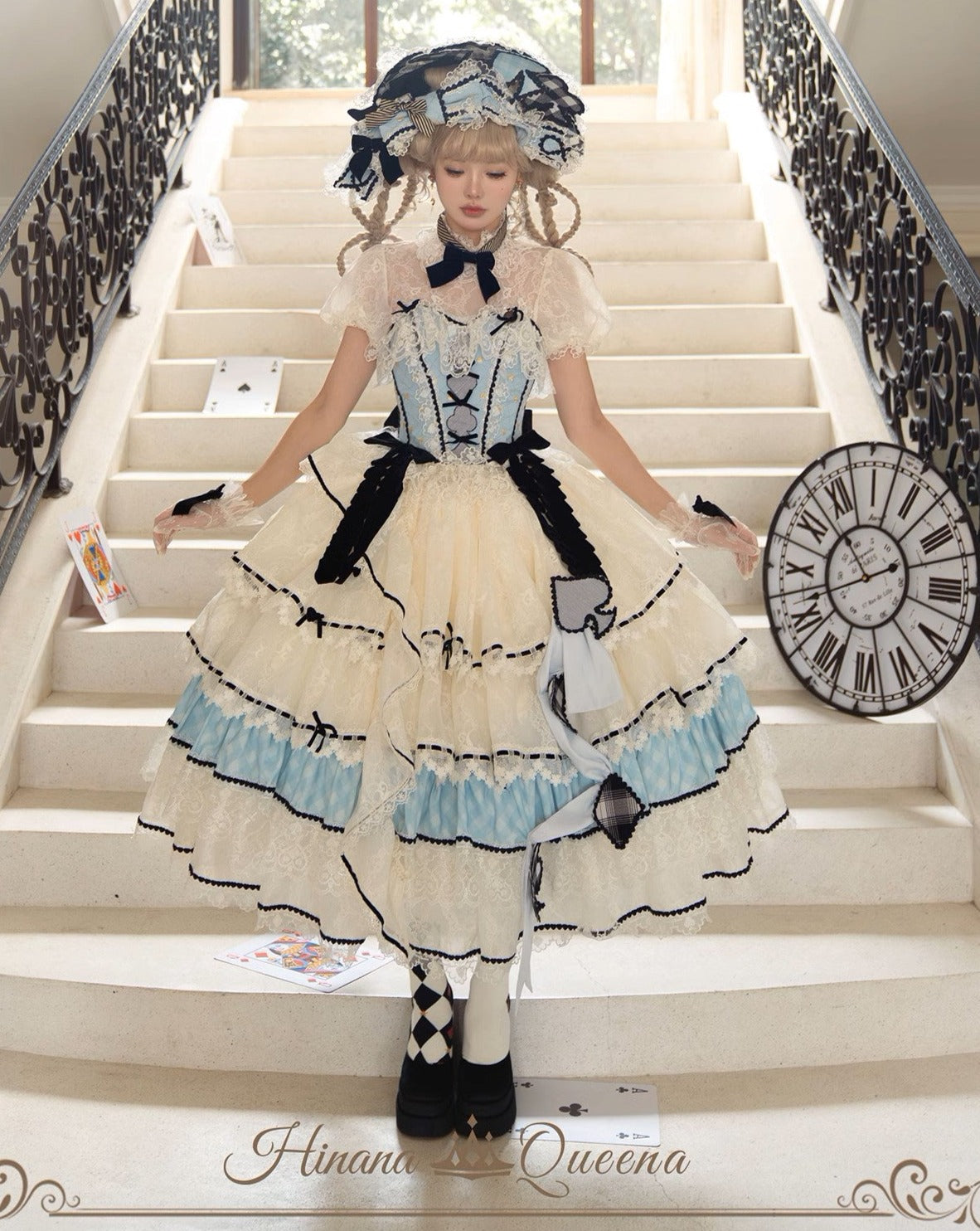 【再販・受注予約8/8まで】Dream Alice ラグジュアリーセットアップ／アリスブルー／ロング丈
