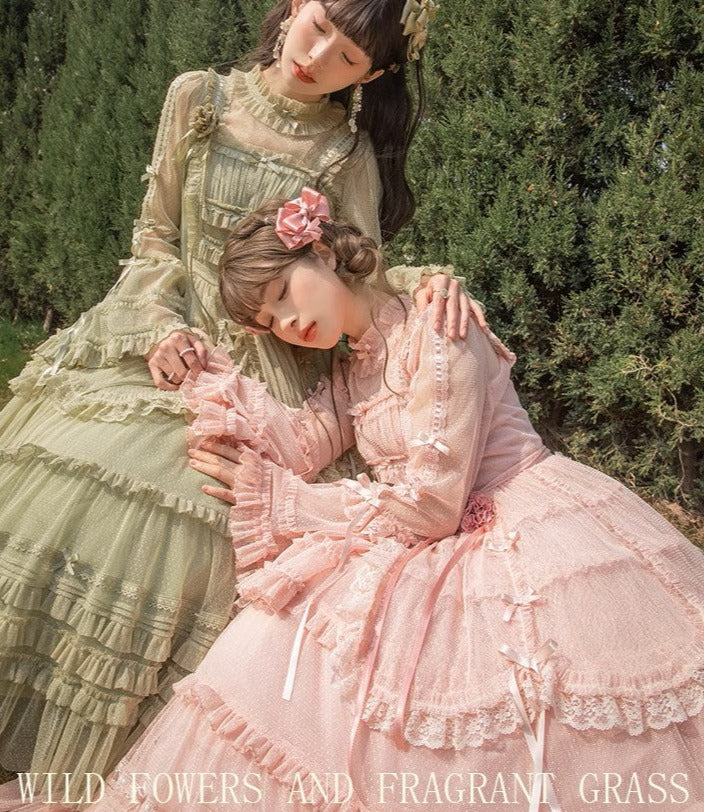 [Resale/Pre-orders available until 2/12] Fragrant Grass Polka Dot Tulle Jumper Skirt