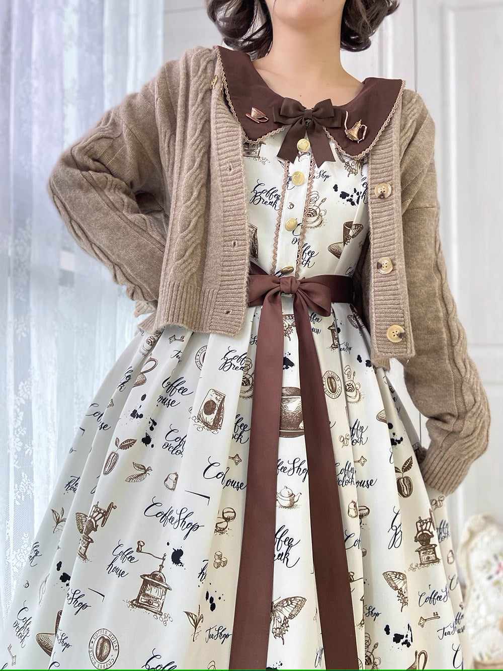 【予約販売】Caramel Latte Sweet レトロガーリーワンピース