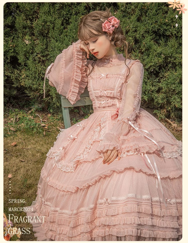 [Resale/Pre-orders available until 2/12] Fragrant Grass Polka Dot Tulle Jumper Skirt
