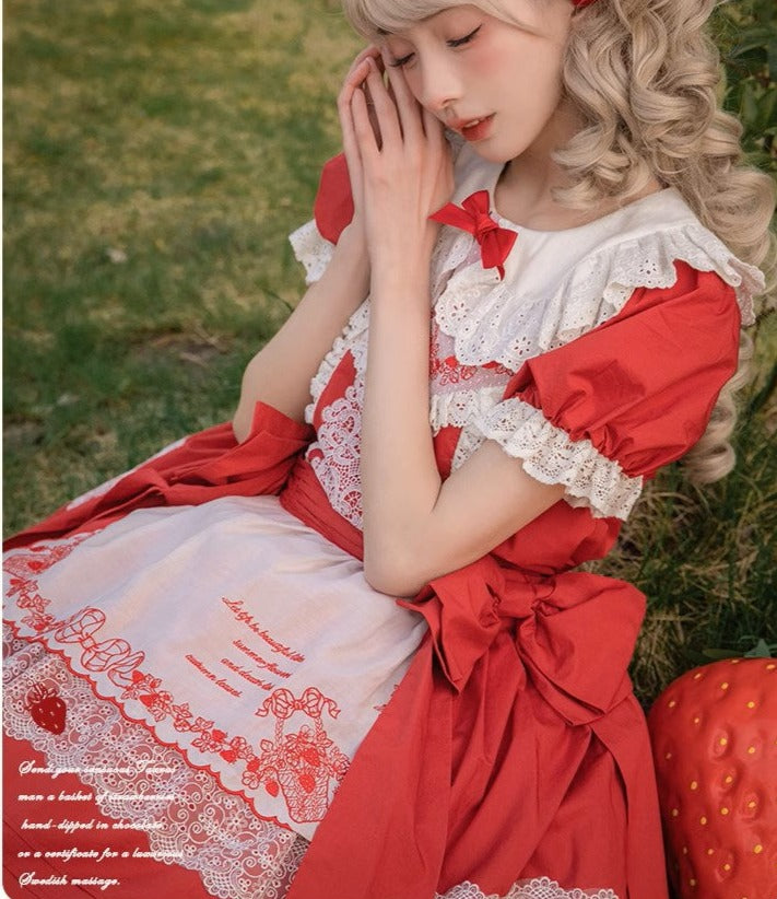 Strawberry Basket 丸襟ワンピース