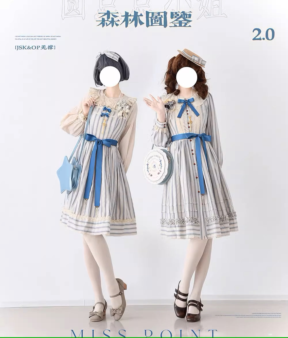 Forest Encyclopedia Striped Long Sleeve Dress