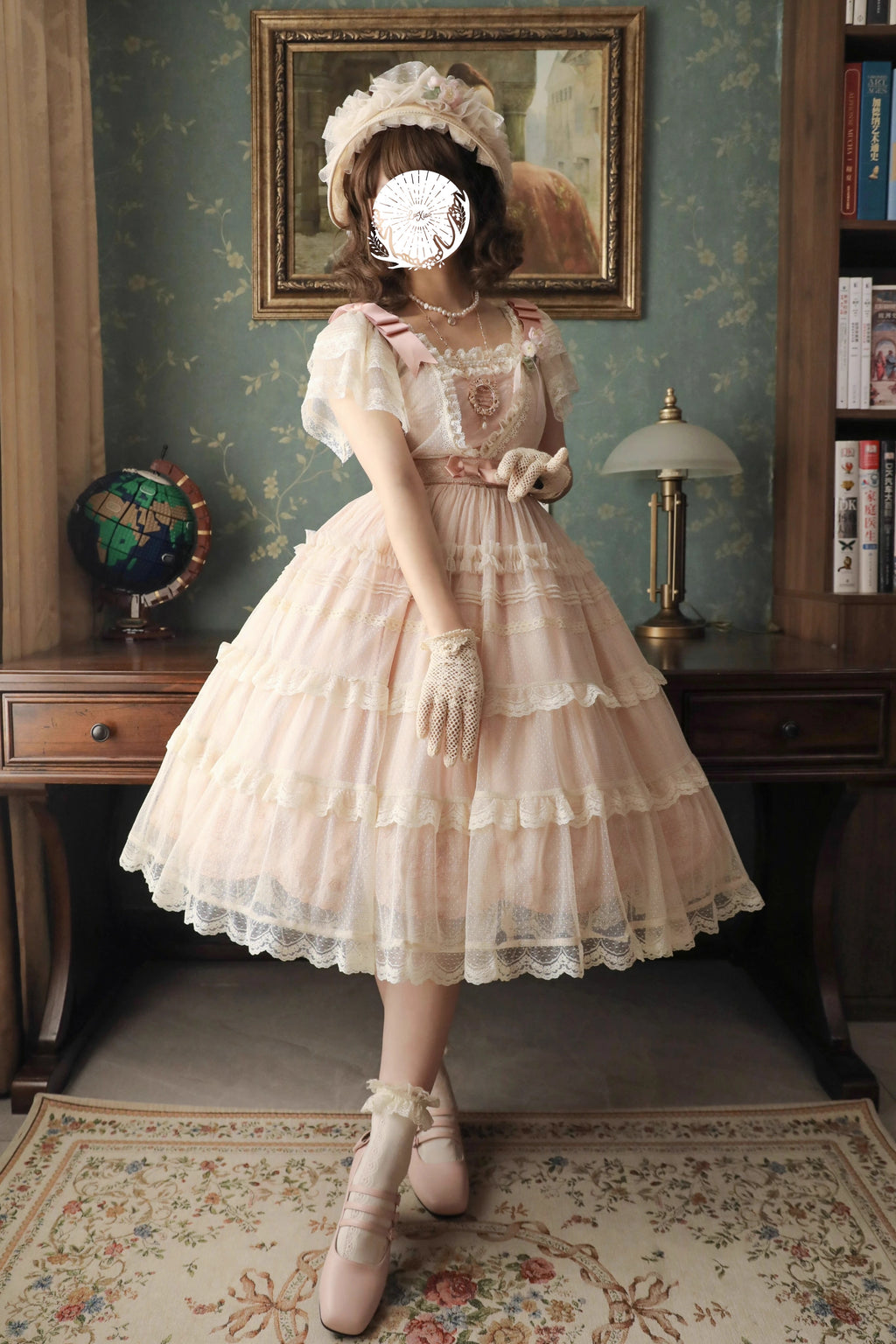 Afternoon Tea Party 刺繍入りドットチュールドレス
