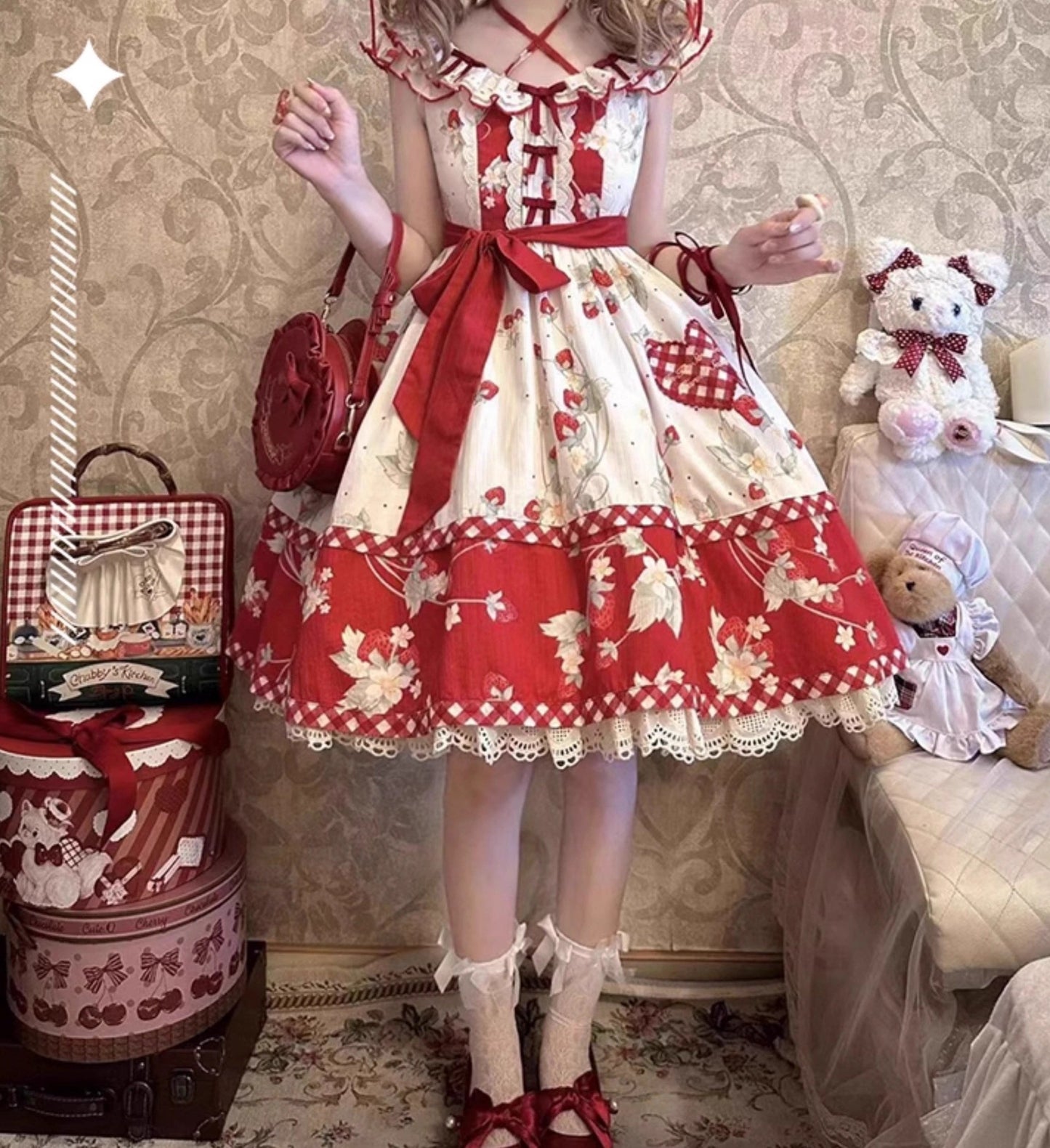 Strawberry Orchard 苺のジャンパースカート