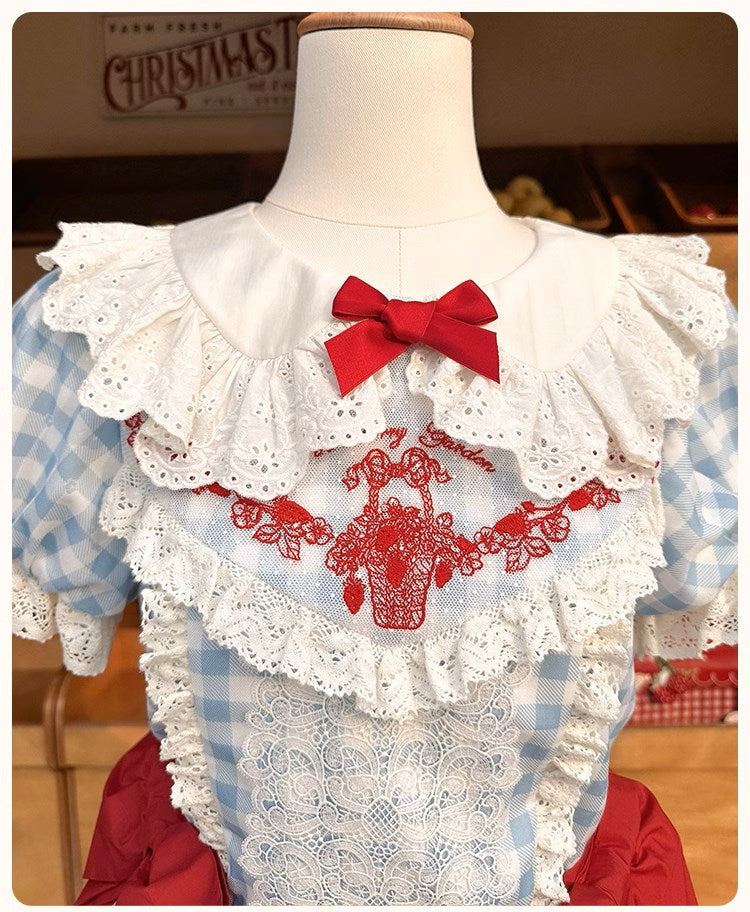 Strawberry Basket 丸襟ワンピース