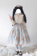 [Pre-order] Cat Rose Tea Party Front Opening Daily Skirt