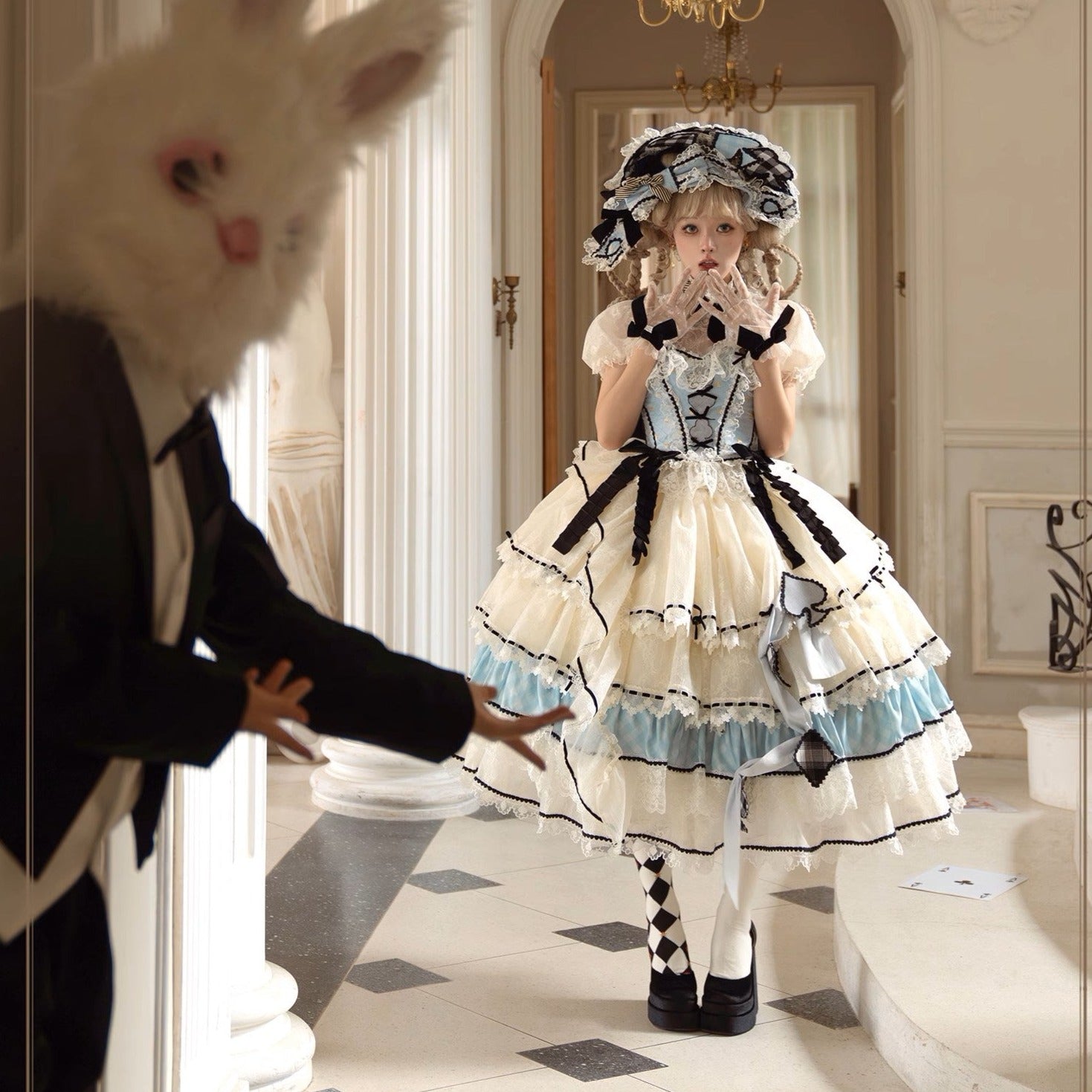 【再販・受注予約8/8まで】Dream Alice ラグジュアリーセットアップ／アリスブルー／ロング丈