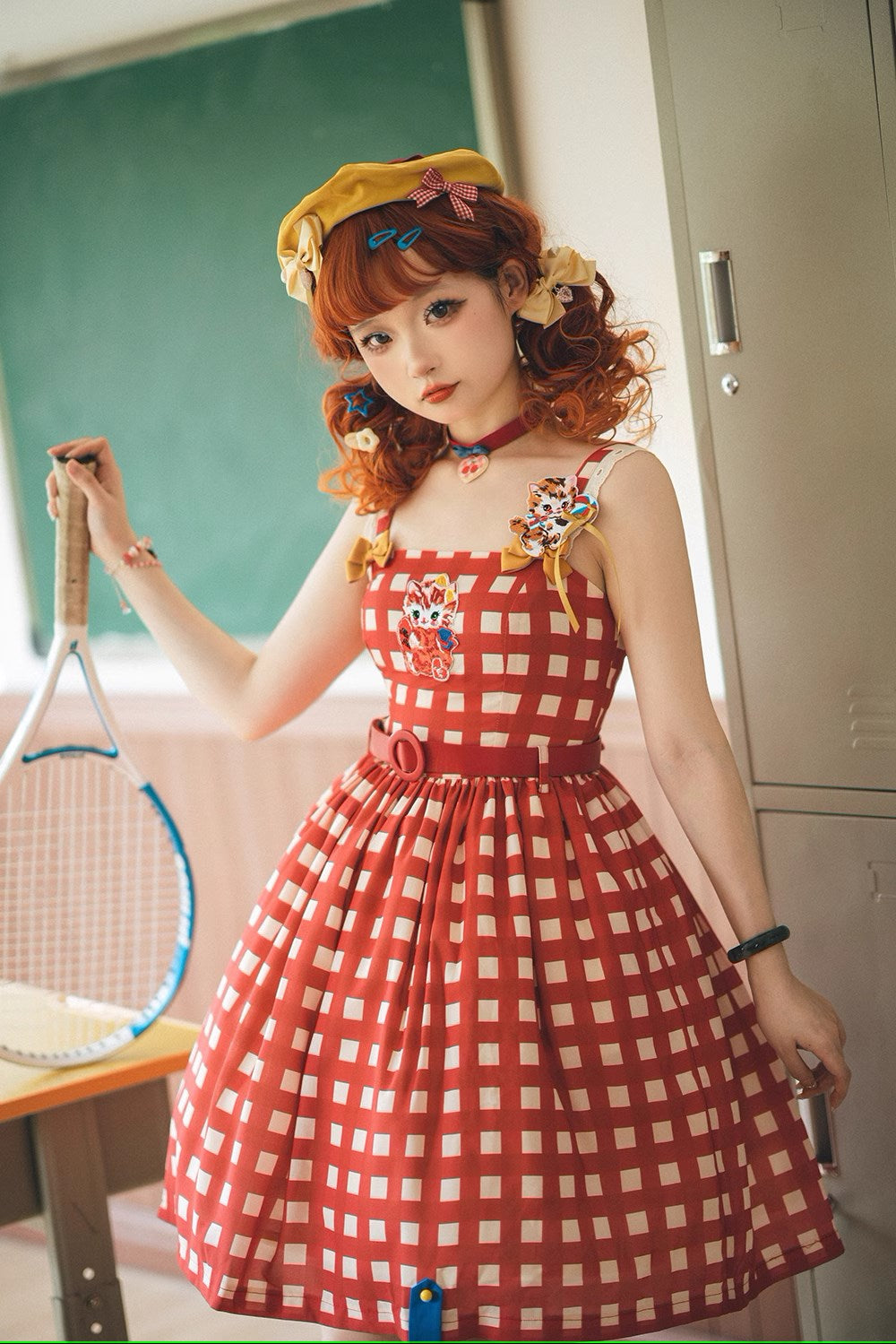 GINGHAM ジャンパースカート-