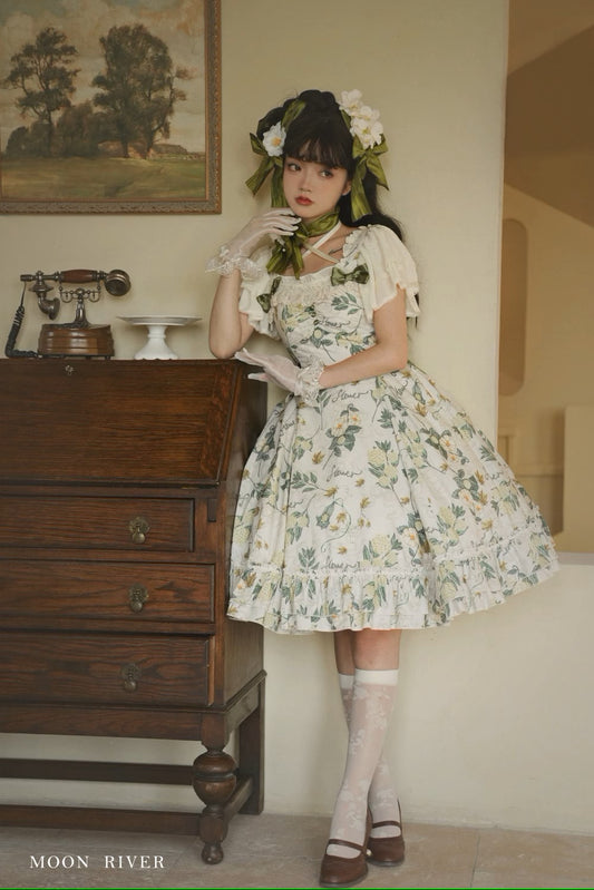 【受注予約5/22まで】Camellia and Pearl プリントジャンパースカート2型