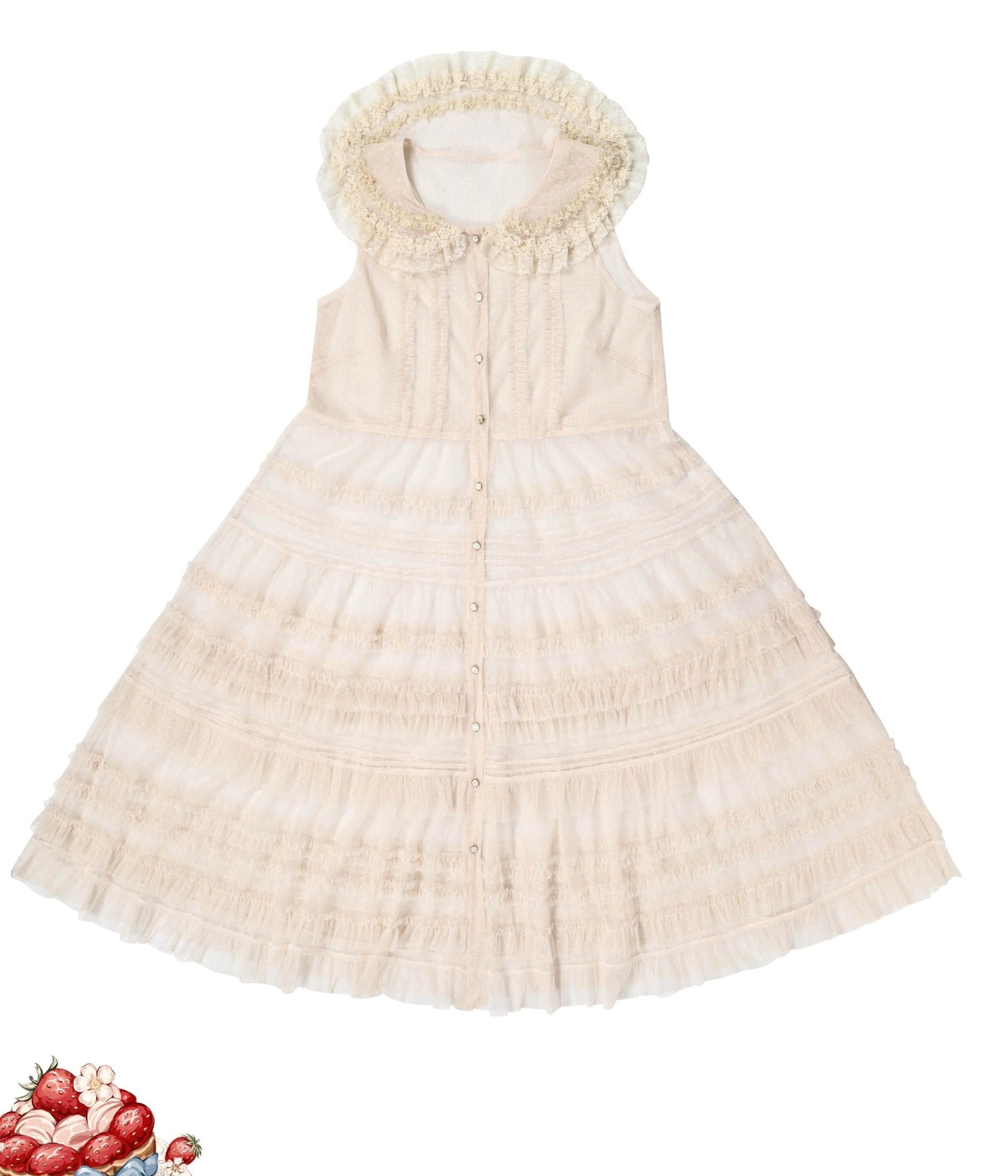 [Only available with simultaneous purchase] Strawberry Bouquet sheer gilet
