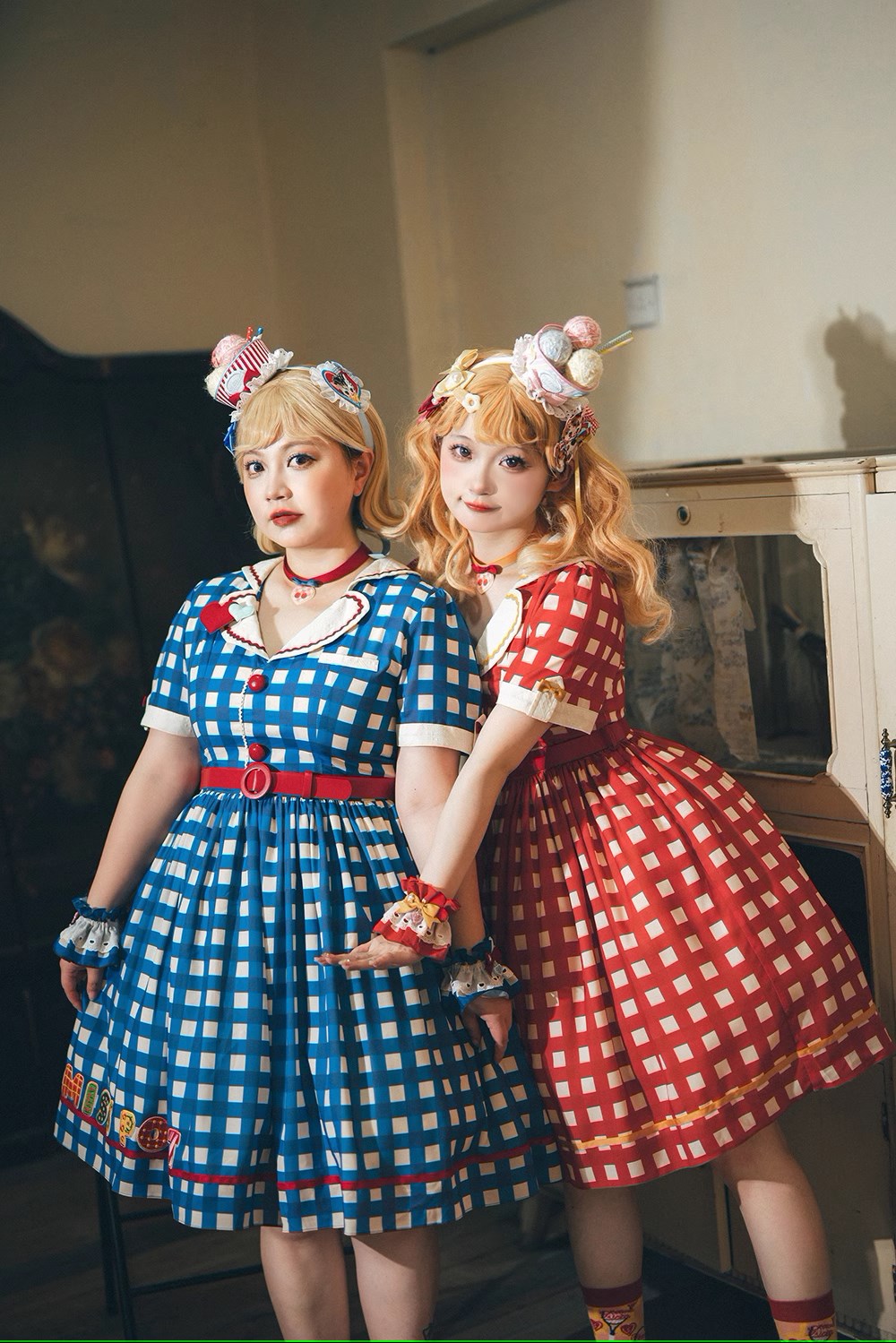 【予約販売】Sweet Kittyレトロカフェ風ワンピース