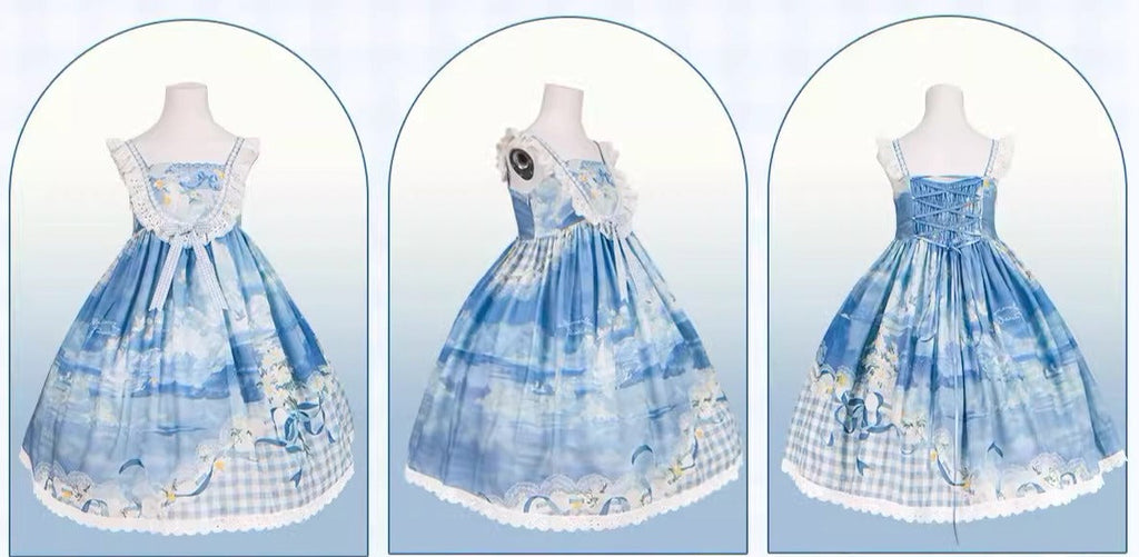 【再販・受注予約7/16まで】Daisy and Sky ハイウエストジャンパースカート