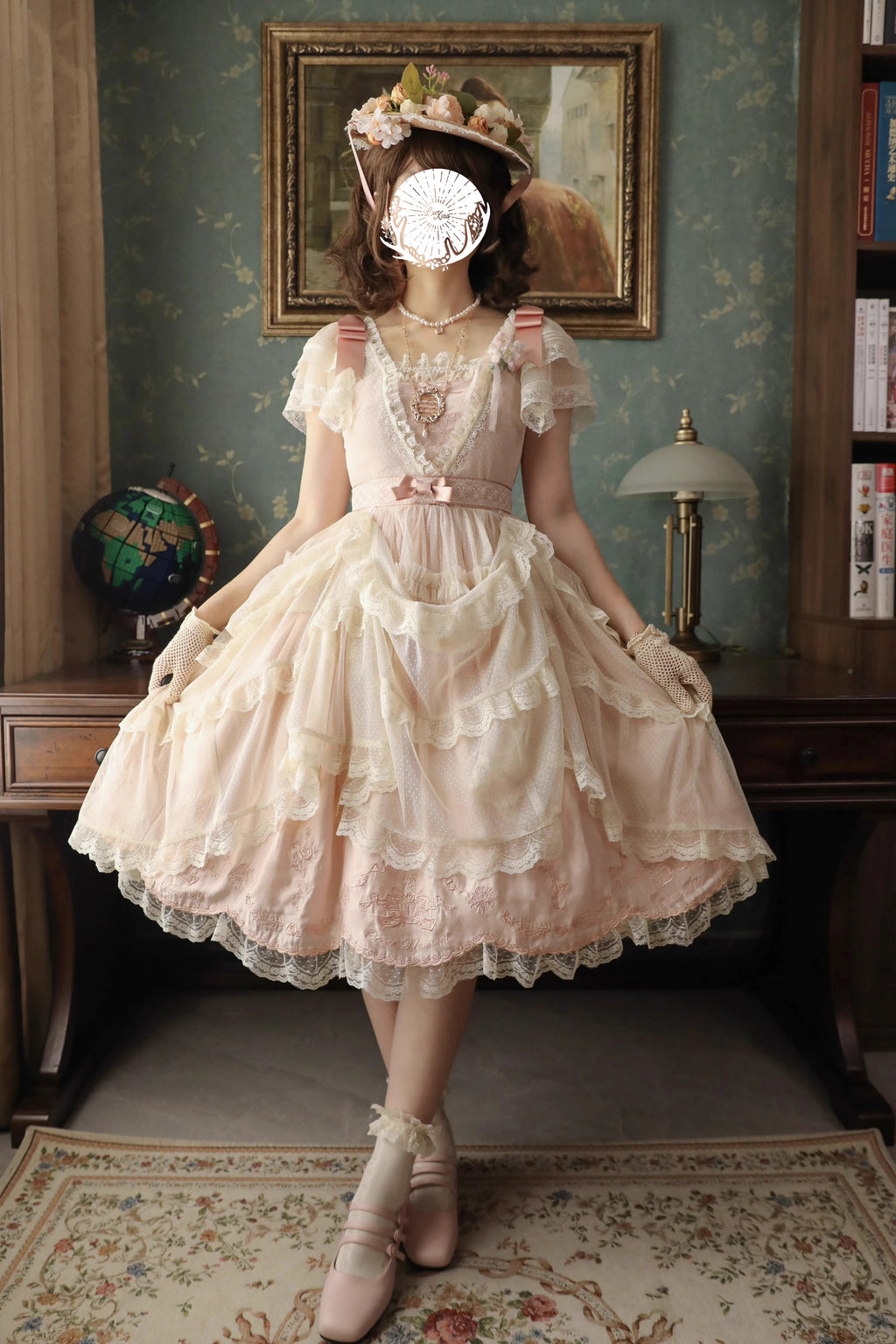 Afternoon Tea Party 刺繍入りドットチュールドレス