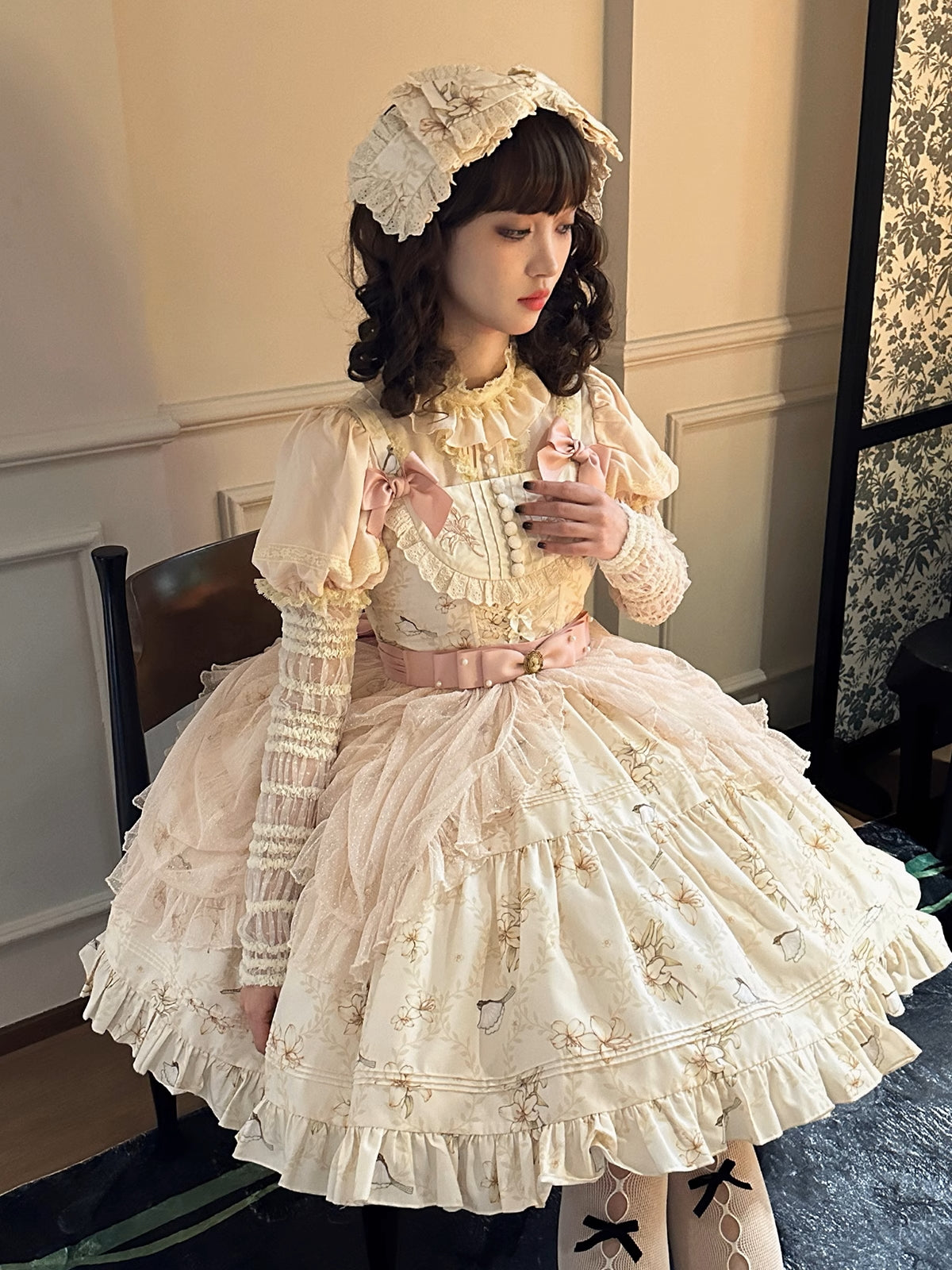 【再販・受注予約2/3まで】Lily and Wind メッシュヴェール付きジャンパースカート