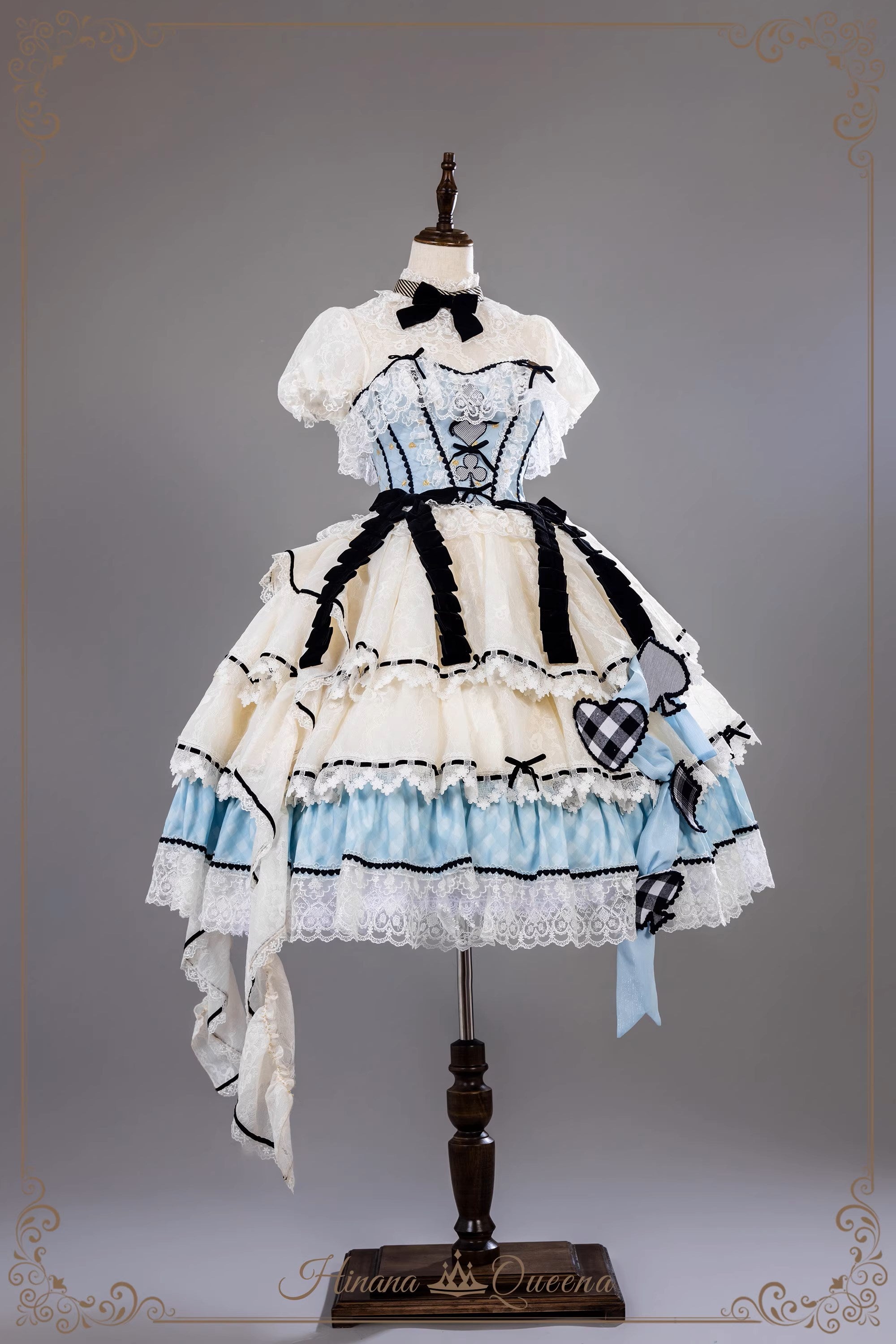 【再販・受注予約8/8まで】Dream Alice ラグジュアリーセットアップ／アリスブルー／ショート丈