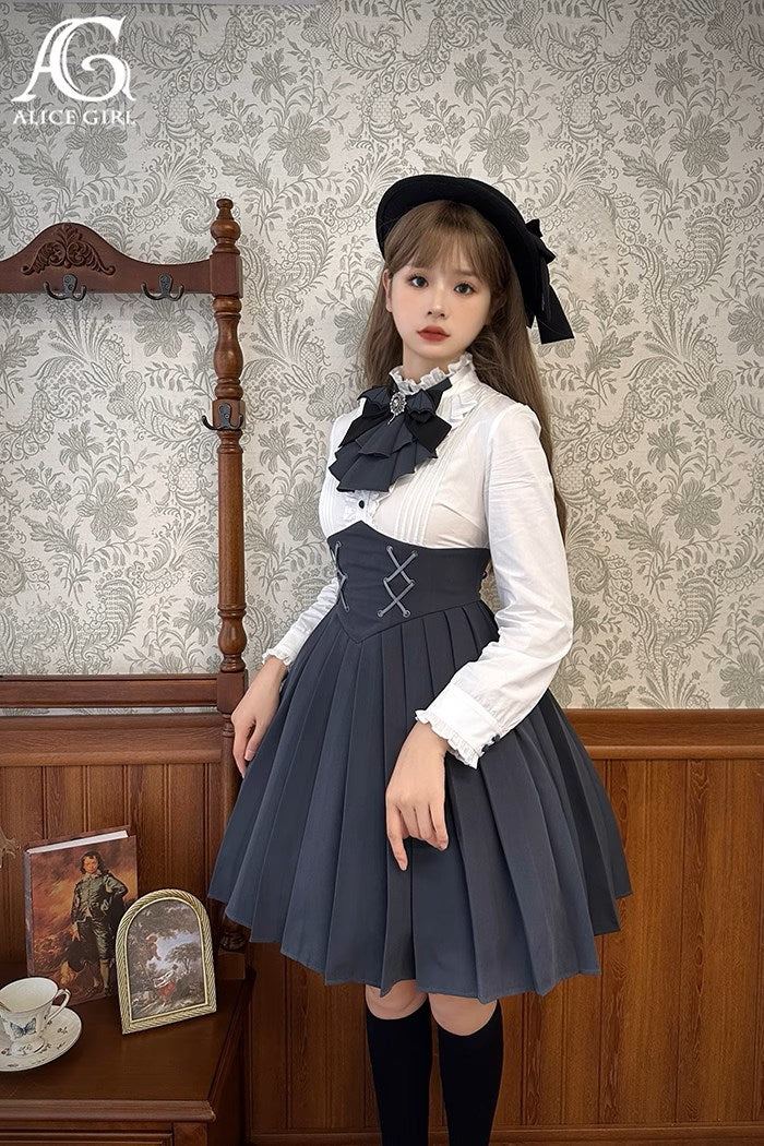 【予約販売】探偵執事 フェイクツーピース風切替ワンピース