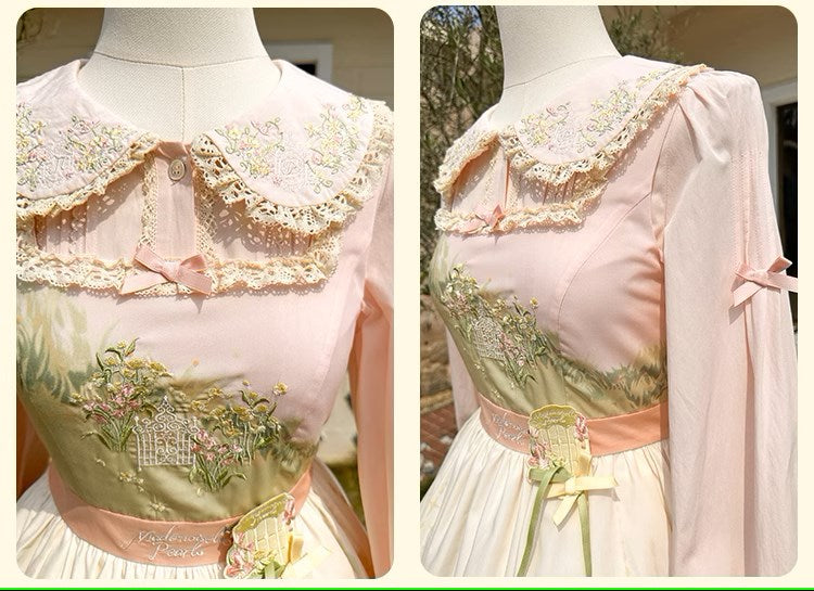 【再販・受注予約2/12まで】Fragrant Grass 丸襟コットンブラウス