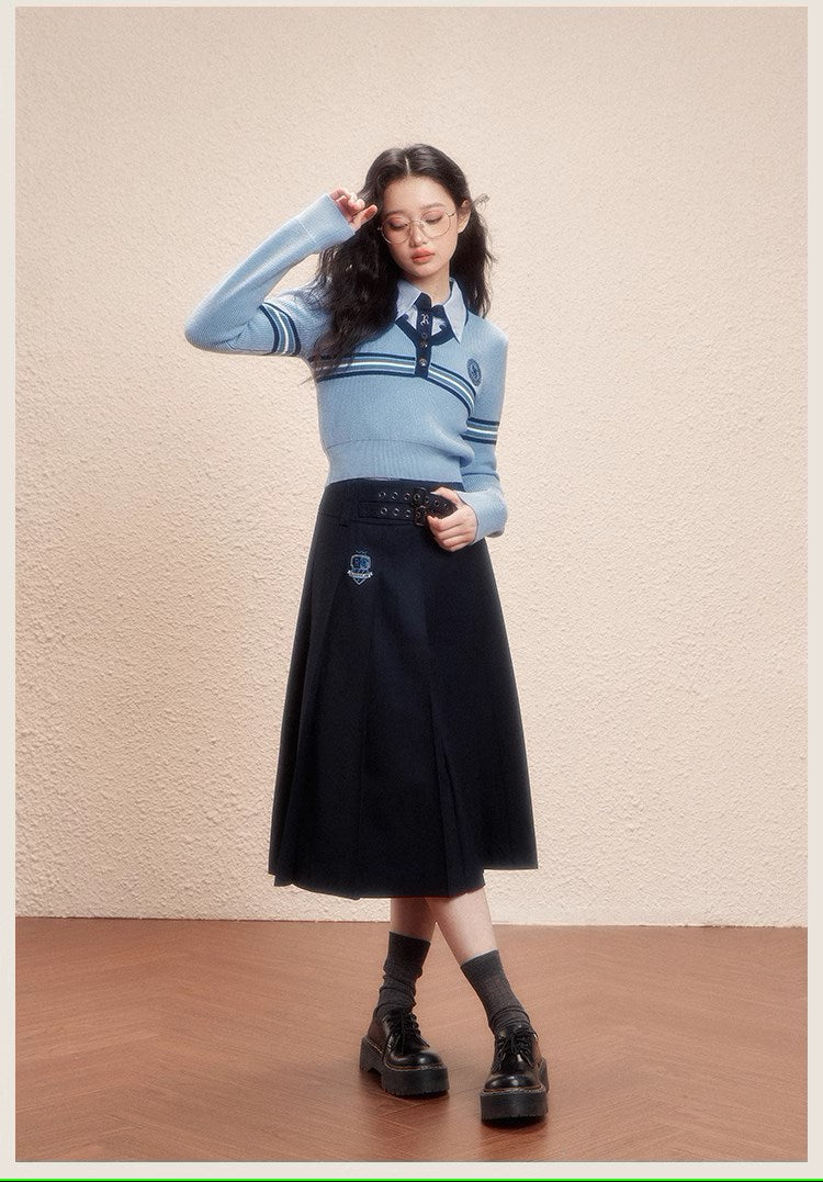 [Pre-order] Hogwarts School of Witchcraft and Wizardry V-neck short length knit