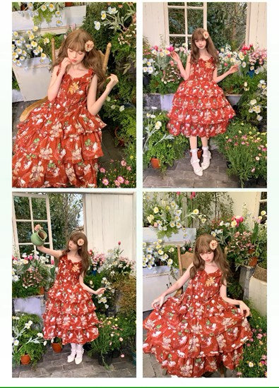 【再販・受注予約5/18まで】Camellia Berry ジャンパースカート ティアードタイプ・ロング丈