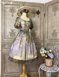 Elegance Greek oil painting style print dress