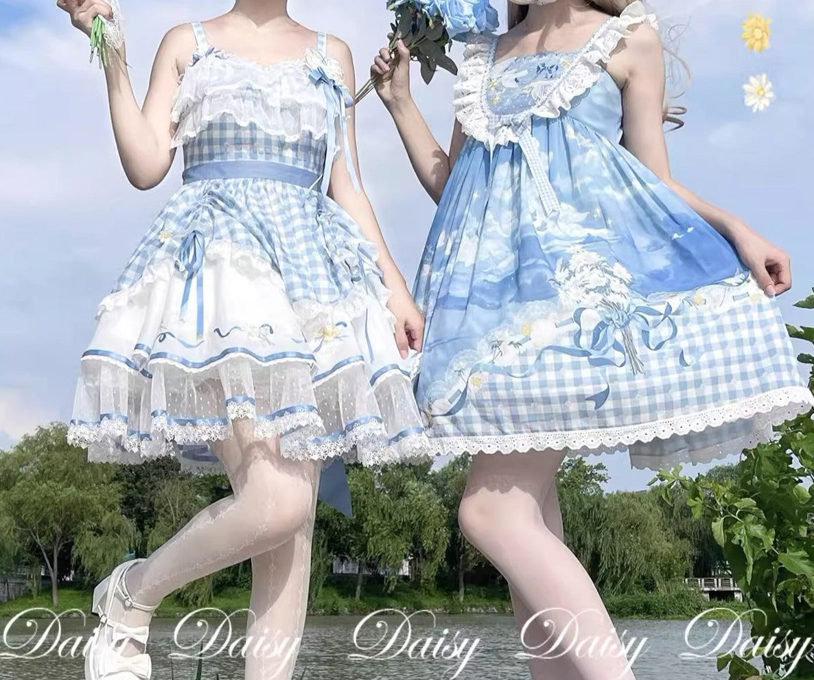 【再販・受注予約7/16まで】Daisy and Sky ハイウエストジャンパースカート