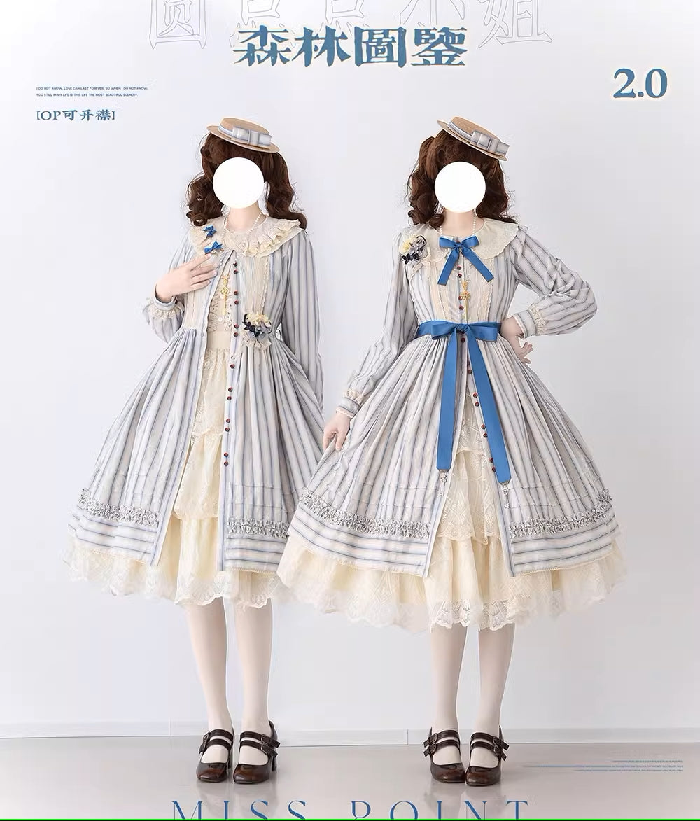Forest Encyclopedia Striped Long Sleeve Dress