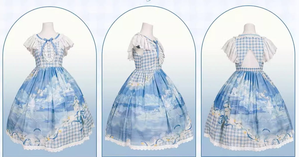 【再販・受注予約7/16まで】Daisy and Sky フライングスリーブワンピース