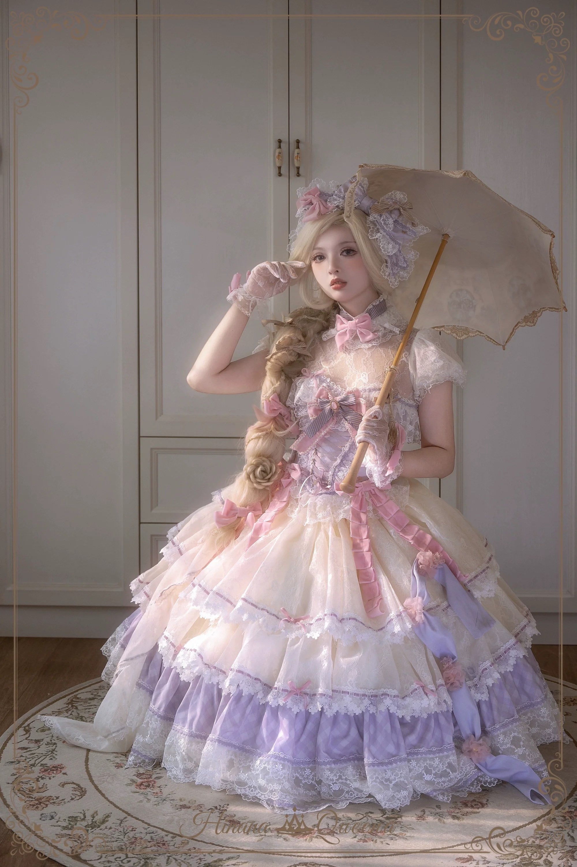 【再販・受注予約8/8まで】Dream Alice ラグジュアリーセットアップ／パープル／ロング丈