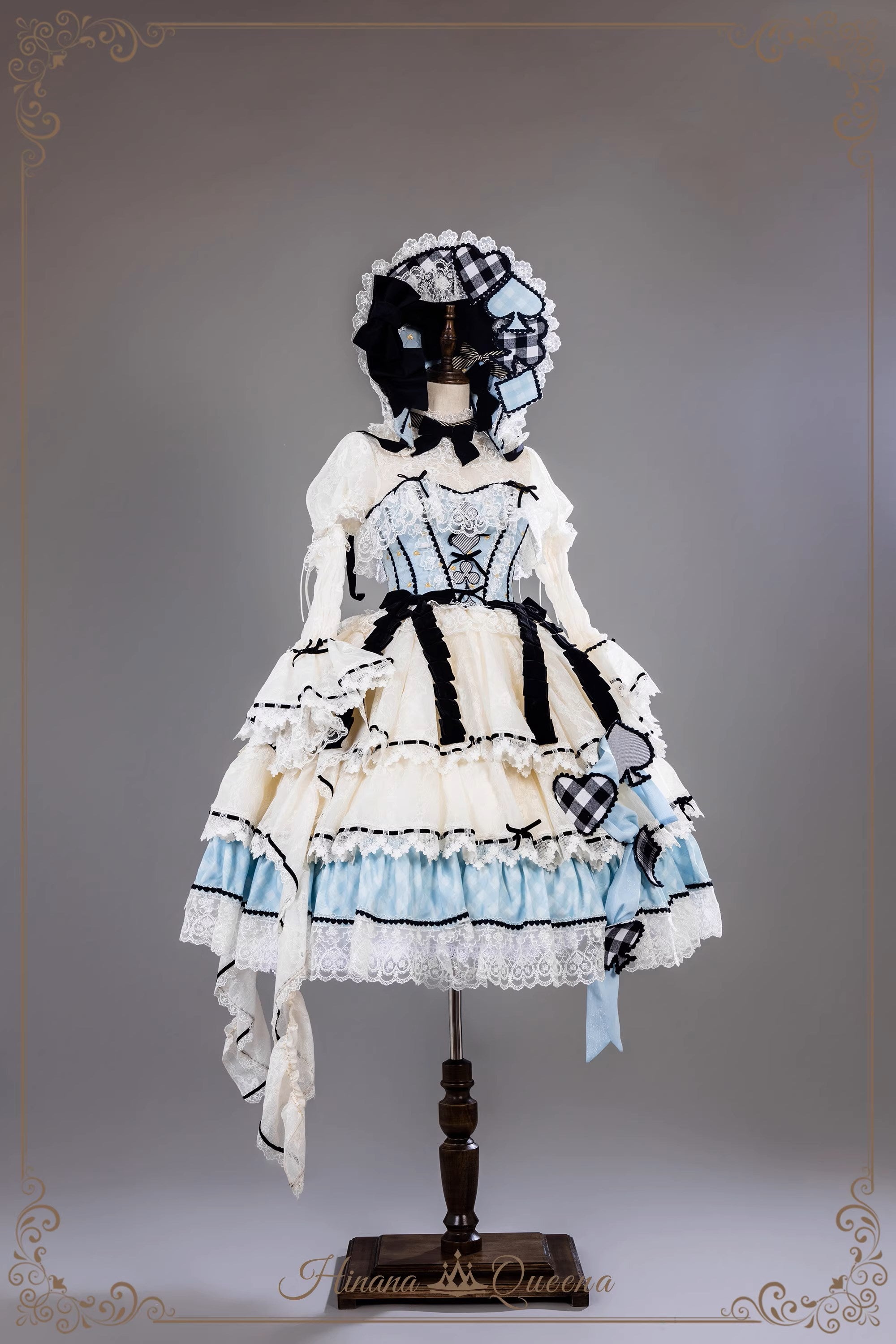 【再販・受注予約8/8まで】Dream Alice ラグジュアリーセットアップ／アリスブルー／ショート丈