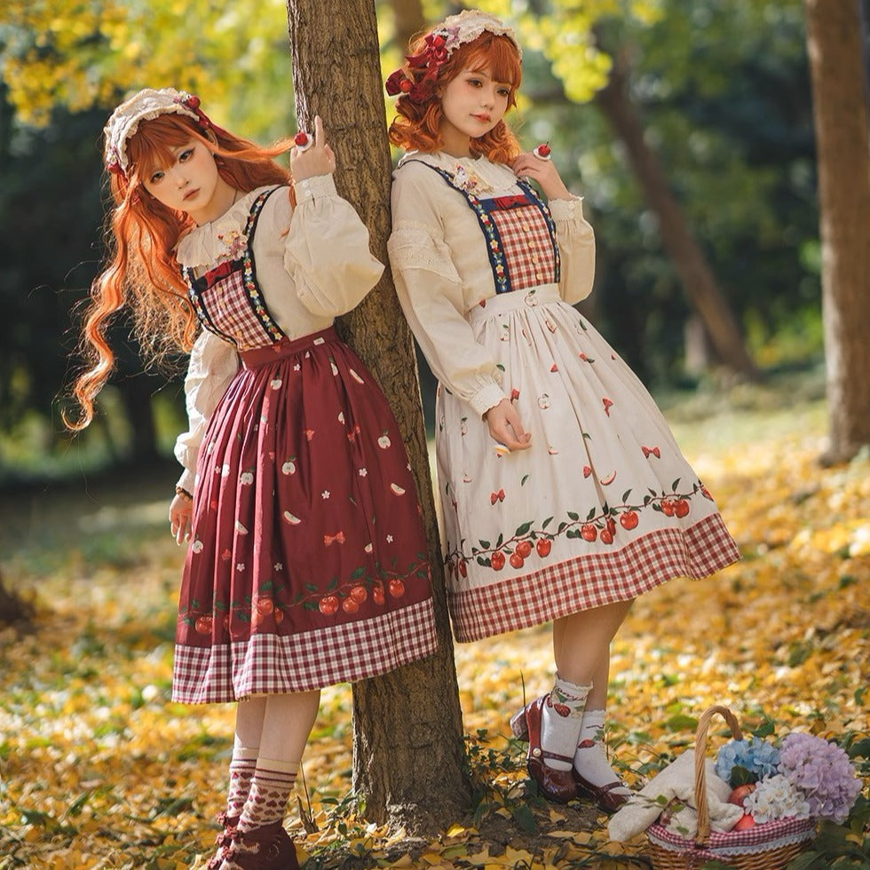 【予約販売】Apple Garden バイエルン風2wayサロペットスカート