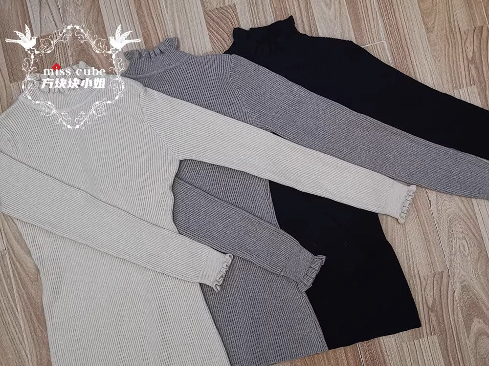 【予約販売】Earl Gray ハイネックフリルニット