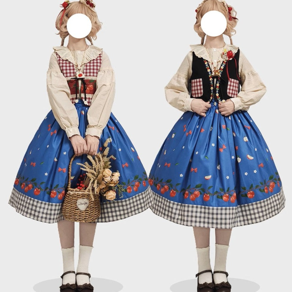 【予約販売】Apple Garden バイエルン風2wayサロペットスカート