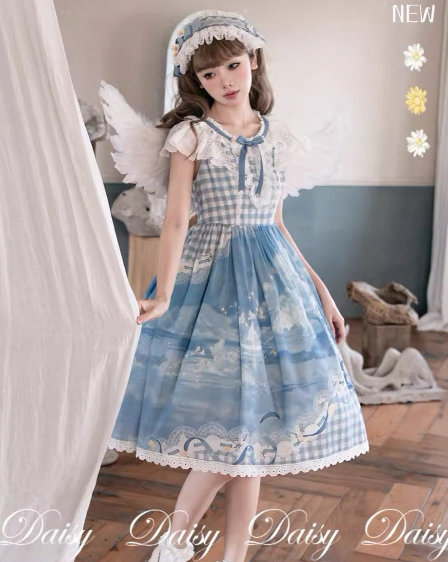 【再販・受注予約7/16まで】Daisy and Sky フライングスリーブワンピース