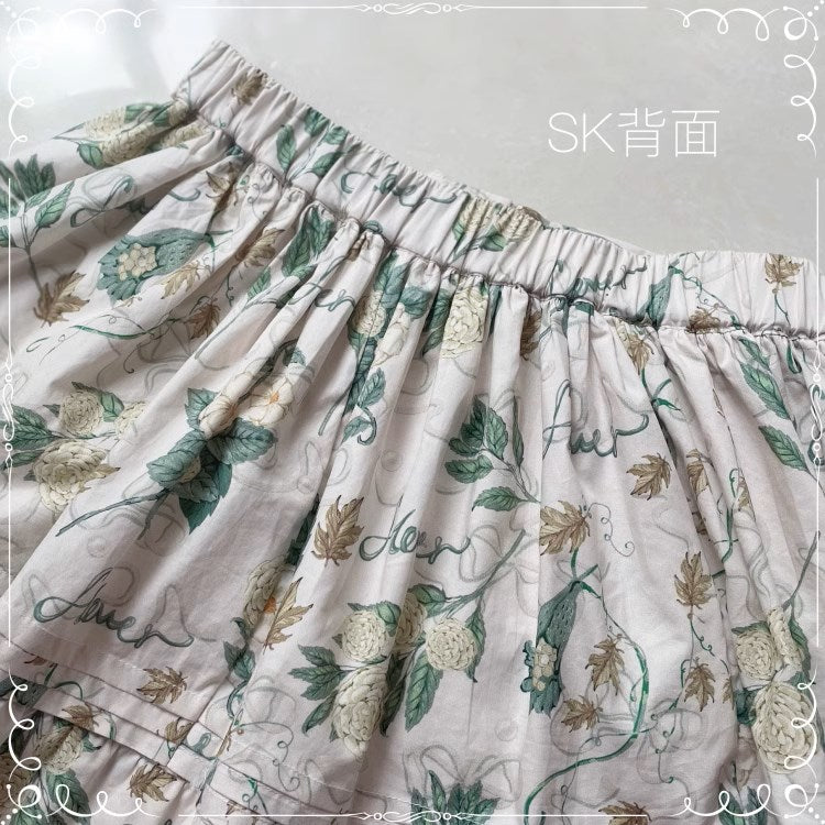 Camellia and Pearl Print Skirt