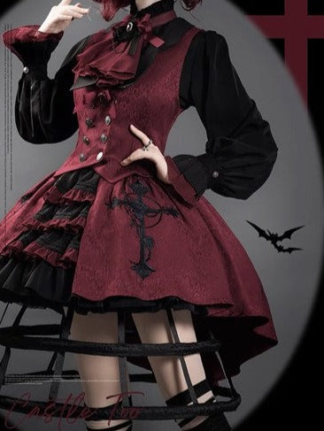 【受注予約7/11まで】Evil Twins Red ゴスロリ ブラウス・ベスト・マント・スカート【4点で10%オフ】