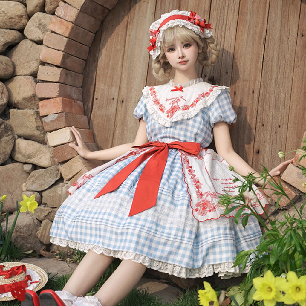 Strawberry Basket スタンドカラーワンピース