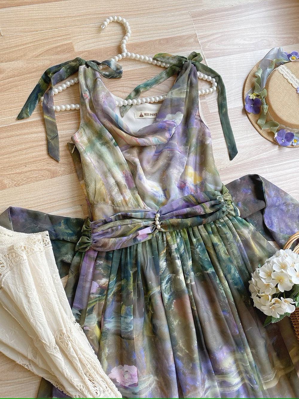【予約販売】Elegance Greek 油彩画風プリントジャンパースカート