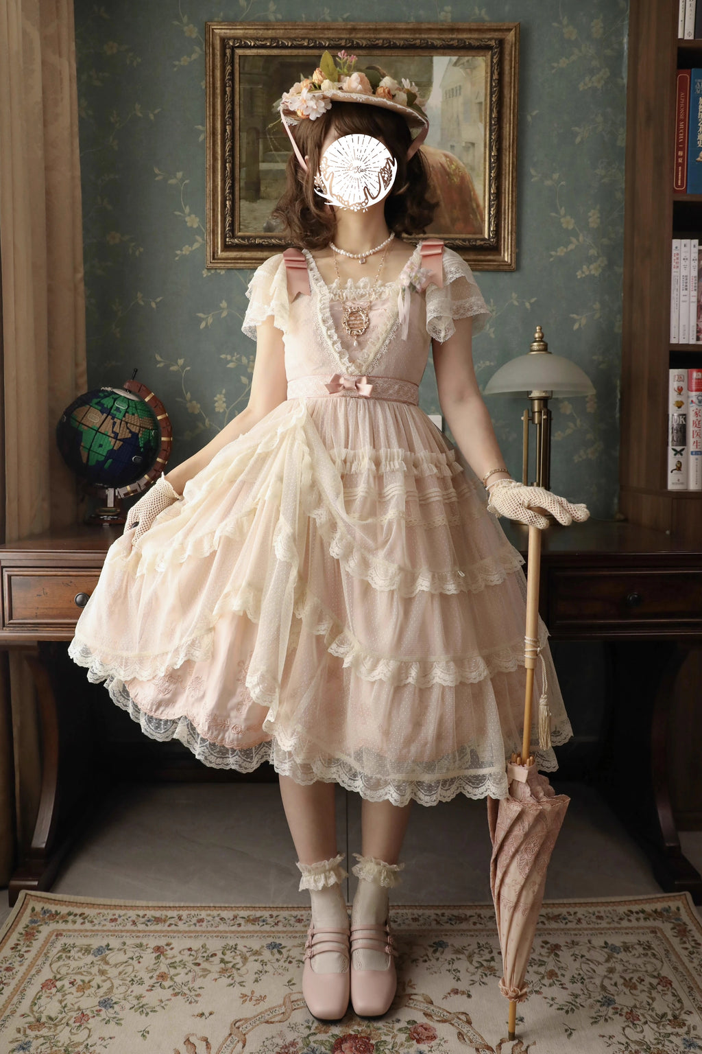 Afternoon Tea Party 刺繍入りドットチュールドレス