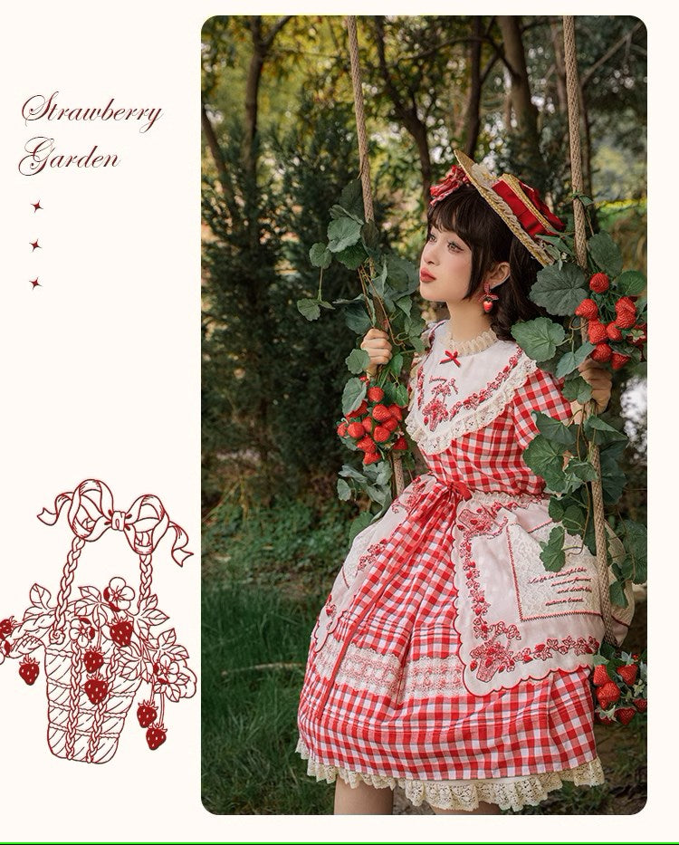 Strawberry Basket スタンドカラーワンピース