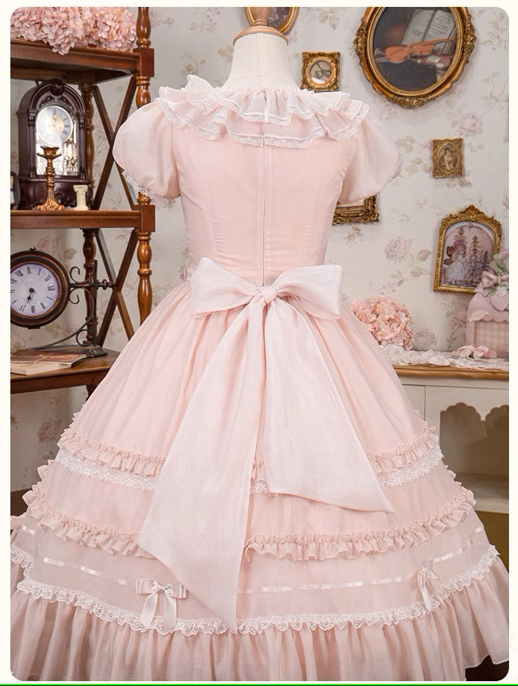 [Sales period ended] Confession under the Sakura Tree Puff sleeve dress